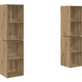 vidaXL Stenski TV kabinet 4 pcs Obrtniški hrast 37 x 37 x 72 cm | Shoptok.si