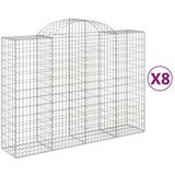  Obokane gabion košare 8 kosov 200x50x140/160cm pocinkano železo | Shoptok.si