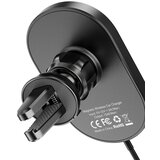 hoco. Nosilec za avto (CA90 Powerful) z magnetnim držalom, brezžičnim polnjenjem, 15 W za zračnik - črn | Shoptok.si