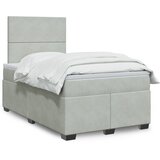  Krevet s oprugama i madracem svjetlosivi 120x190 cm baršunasti | shoptok.hr