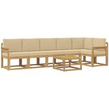 vidaXL Zunanja garnitura za sedenje 7 pcs Bela in bež Poliester, (5000281808) | Shoptok.si