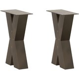  Noge za klub stolić u obliku slova X, 2 kom, prirodni čelik, 38 x (42-43) cm, čelik | shoptok.hr