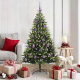 vidaXL Umjetna zložljiva božićna jelka 150 LED Zelena 150 cm PVC in PE | Shoptok.si