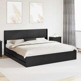 Krevetna konstrukcija s pohranom i uzglavljem Crna 200 x 200 cm | shoptok.hr