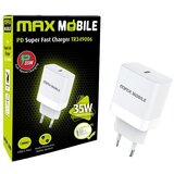 Maxmobi KUĆNI PUNJAČ PD SUPER FAST CHARGE 2U1 TYPE C+KABEL, TR349006 35W | shoptok.hr