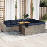  11-dijelni set vrtnih sofa od poliratana s jastucima sivi | shoptok.hr