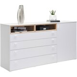 Hom`in komoda, bela, barve hrasta | Shoptok.si