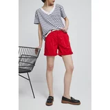 Medicine Kratke hlače za žene, boja: crvena, glatki materijal, srednje visoki struk