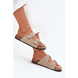 Boto Women's Sandals With Golden Buckles And Stitching Beige Lunera | Shoptok.si