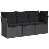  The Living Store Vrtna sedežna garnitura 3-delna z blazinami črn poli ratan - Vrtna Sedežna Garniture, (21453192) | Shoptok.si