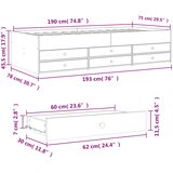  Dnevni krevet s ladicama bez madraca boja hrasta 75x190 cm | shoptok.hr