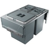 Elletipi Siv plastičen izvlečni koš za smeti za ločevanje odpadkov 42 l Block U-Sink 2.0 – Cene