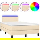  Box spring s madracem LED krem 120 x 200 cm od tkanine | shoptok.hr