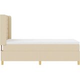 Box Postelja Box Spring z vzmetnico Krem 90x190 cm Tkanina, (22050452) | Shoptok.si
