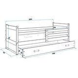  Postelja BMS Rico + predal 200x90 cm, PINE bela | Shoptok.si