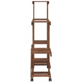  Stalak za cvijeće s kotačima 95x25x101 cm od masivne jelovine | shoptok.hr