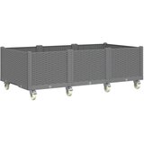  Cvetlično korito s kolesi svetlo sivo 150x80x54 cm PP, (21144338) | Shoptok.si