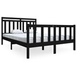 Furnova Posteljni okvir črn iz trdnega lesa 140x190 cm, (21936755) | Shoptok.si