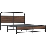 Metalni okvir kreveta bez madraca smeđa boja hrasta 160x200 cm | shoptok.hr