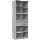 Maison Chic Visoka omara - Komoda - Predalnik siva sonoma 70x42,5x185 cm inženirski les, (21722489) Cene