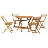  5-dijelni vrtni blagovaonski set bež od tkanine i drva | shoptok.hr