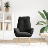  Sproščujoči stol Črna puhasta tkanina, (22094421) | Shoptok.si