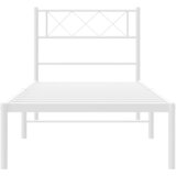 Metalni okvir za krevet s uzglavljem bijeli 90x200 cm | shoptok.hr