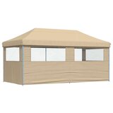  Zložljivi pop-up šotor za zabave 3 stranice bež | Shoptok.si