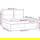 vidaXL Krevet box spring s madracem LED smeđesivi 200x200 cm tkanina | shoptok.hr