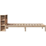 vidaXL Knjižna postelja brez vzmetnice bela 75x190 cm trdna borovina | Shoptok.si