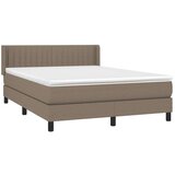  Box spring postelja z vzmetnico taupe 140x200 cm blago, (20897309) | Shoptok.si