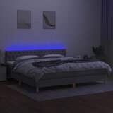  Krevet box spring s madracem LED svjetlosivi 200x200 cm tkanina | shoptok.hr