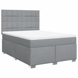 vidaXL Box spring postelja z vzmetnico svetlo siva 140x200 cm blago, (21307443) Cene