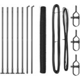 vidaXL Šesterokotna ograja Siva 1,5x10 m Jeklo, Stebri za ograje s osnovnimi ploščami 7 kos Ø32mm 83,5cm Galvanizirano jeklo Cene