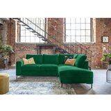 Miuform Temno zelena žametna raztegljiva kotna sedežna garnitura (desni kot) Lofty Lilly – | Shoptok.si