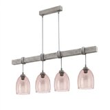 Brilagi Luster na sajli WOOD GLASS 4xE27/60W/230V borovina/siva/zadimljeno bež | Eponuda.com