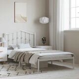  Metalni okvir za krevet s uzglavljem bijeli 100x200 cm | shoptok.hr