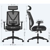 Songmics uredska stolica, crna, OBN61BKV1 | shoptok.hr