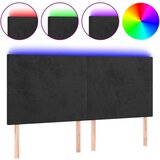 The Living Store led posteljno vzglavje črno 180x5x118/128 cm žamet - led vzglavje, (21418369) | Shoptok.si