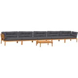  6-dijelni set vrtnih sofa od paleta s jastucima od drva bagrema | shoptok.hr