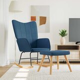 vidaXL gugalni stol s stolčkom modro blago | Shoptok.si