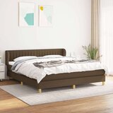  Box spring postelja z vzmetnico temno rjava 160x200 cm blago, (20930162) Cene