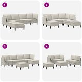  Set namještaja za dnevni boravak s jastukom 6 pcs Krem Baršun | shoptok.hr