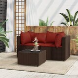 Maison Chic Seti vrtnega pohištva - Vrtna garnitura - Vrtni pohištvo set 3-delna z blazinami rjav poli ratan, (21811213) | Shoptok.si
