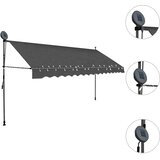 Tenda na ručno uvlačenje s LED svjetlima 400 cm antracit | shoptok.hr