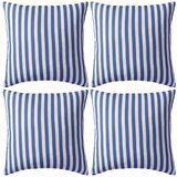 vidaXL Vrtni jastuci s prugastim uzorkom 4 kom 45 x 45 cm mornarsko plavi cijene
