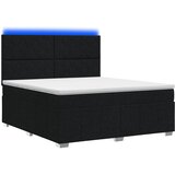  LED okvir za krevet s madracem Crna 140 x 200 cm Tkanina | shoptok.hr