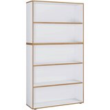 P & B PISARNIŠKI REGAL 100/183/33 cm bela, medeni hrast Cene