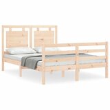  The Living Store Posteljni okvir z vzglavjem trden les - Posteljni Okvir, (21448722) | Shoptok.si