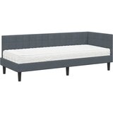  Kutni krevetni okvir s madracem s uzglavljem 2 kom. Siva Baršun | shoptok.hr